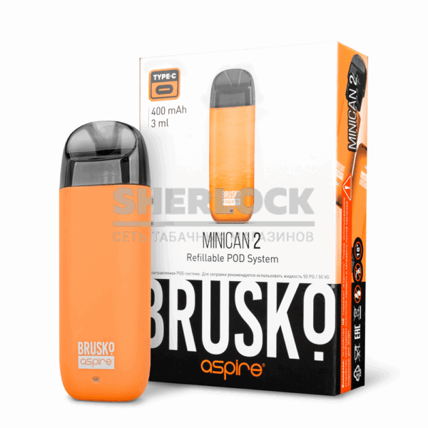 Перезаправляемая POD-система BRUSKO MINICAN 2 (Оранжевый)