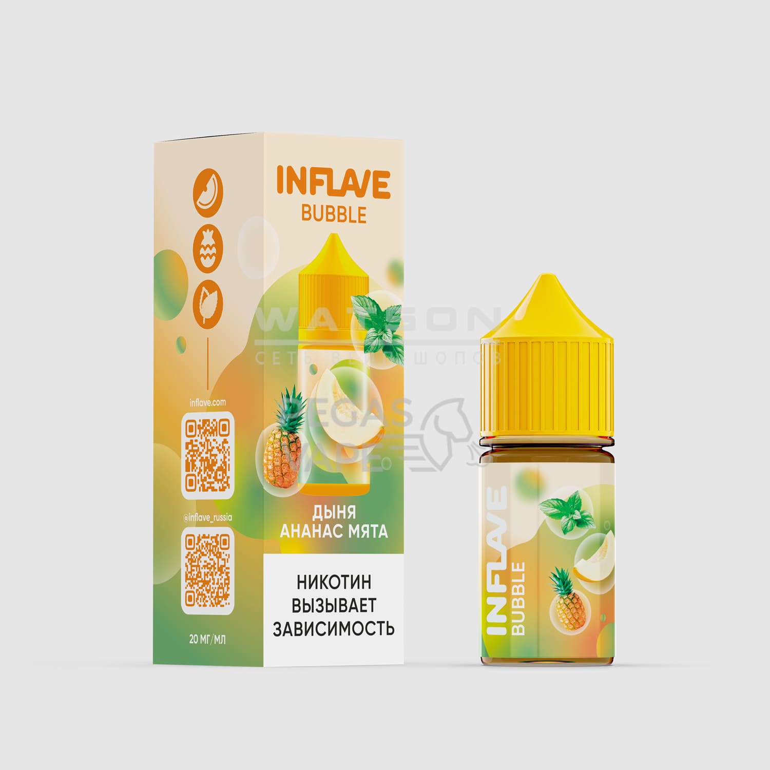 Жидкость INFLAVE BUBBLE (Дыня Ананас Мята) 30 мл 2% (20 мг/мл)