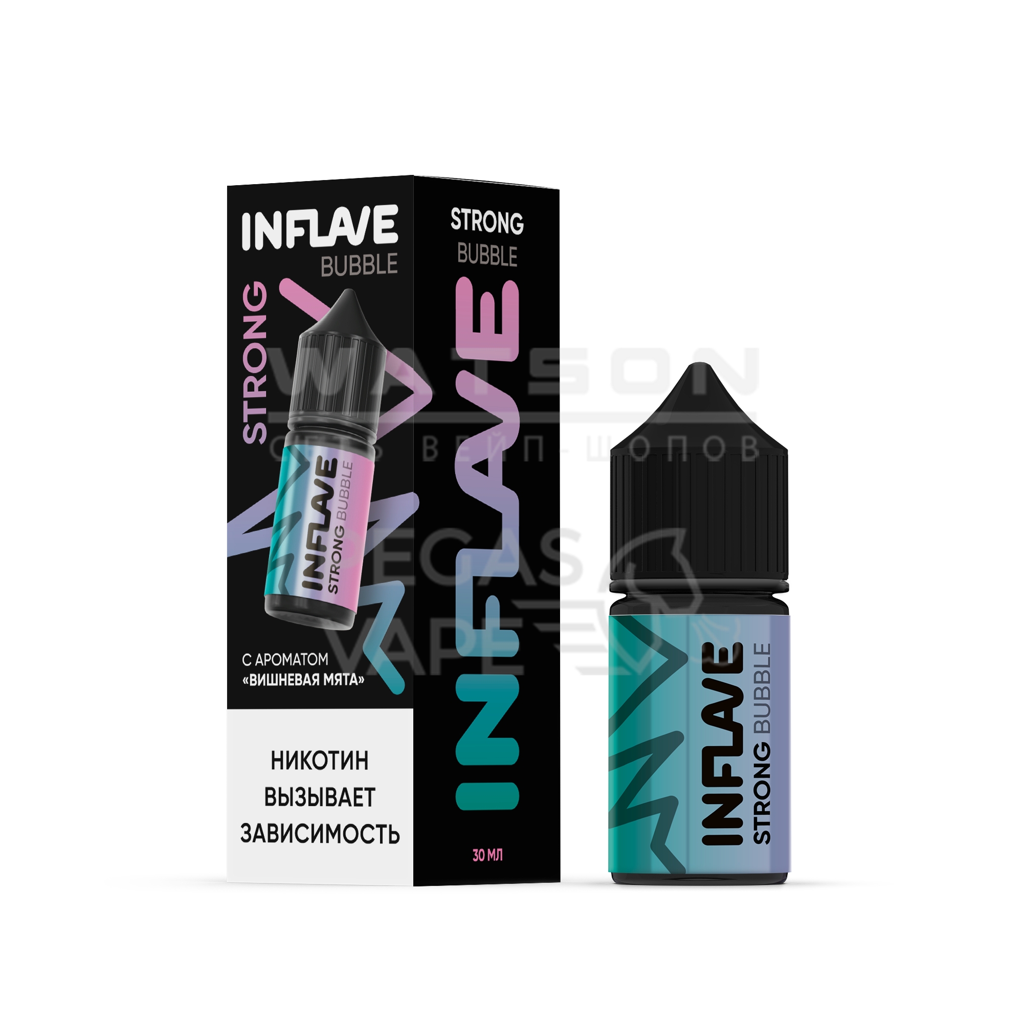 Жидкость INFLAVE BUBBLE STRONG (Вишневая мята) 30 мл 2% (20 мг/мл) Strong
