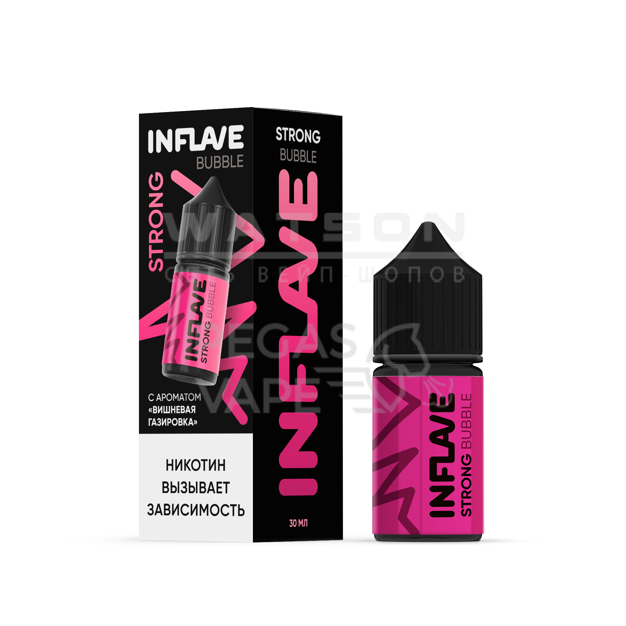 Жидкость INFLAVE BUBBLE STRONG (Вишневая газировка) 30 мл 2% (20 мг/мл) Strong