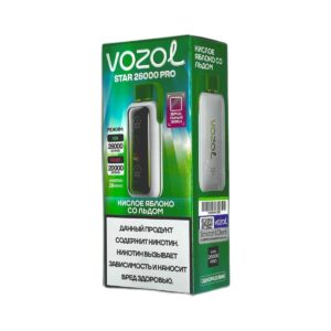 Электронная сигарета VOZOL STAR PRO 26000 (Кислый яблочный лед)