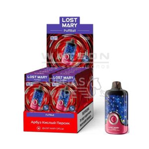 Электронная сигарета Lost Mary PuffBall 30000 (Арбуз кислый персик)