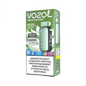 Электронная сигарета VOZOL GEAR ICE & SWEET 56000 (Кислый яблочный лед)