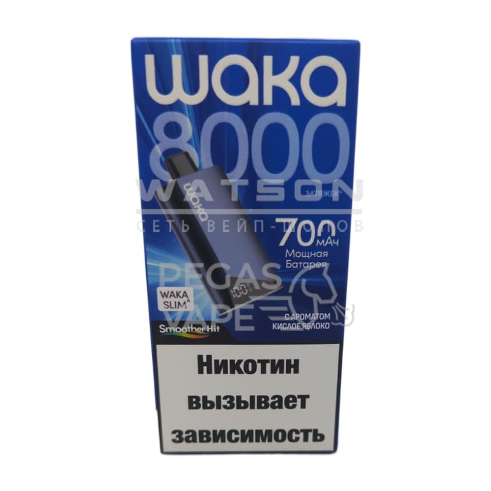 Электронная сигарета WAKA SLIM 8000 (Кислое яблоко)