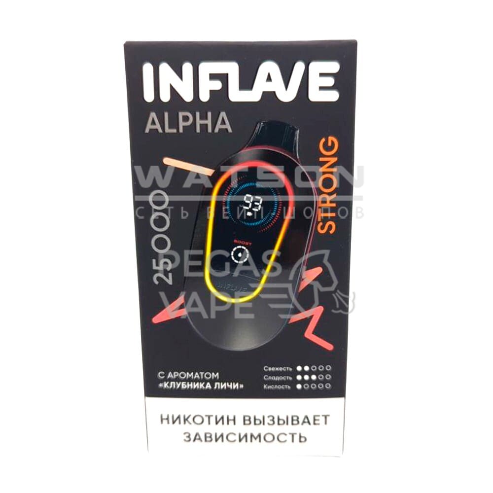 Электронная сигарета INFLAVE ALPHA 25000 STRONG (Клубника личи)