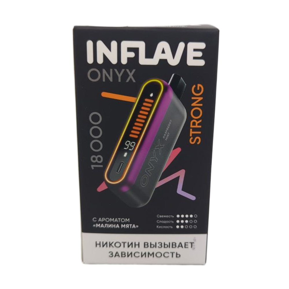 Электронная сигарета INFLAVE ONYX 18000 STRONG (Малина мята)