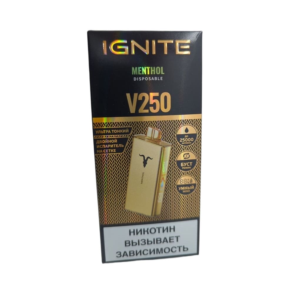 Электронная сигарета IGNITE V-250 (25000) GOLD (Ментол)
