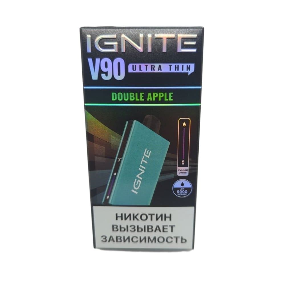 Электронная сигарета IGNITE V-90 (9000) SKY BLUE (Двойное яблоко)